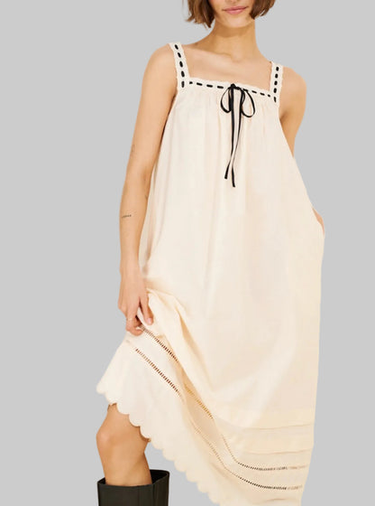 ANTHROPOLOGIE Scalloped Cotton Nightgown - Size M