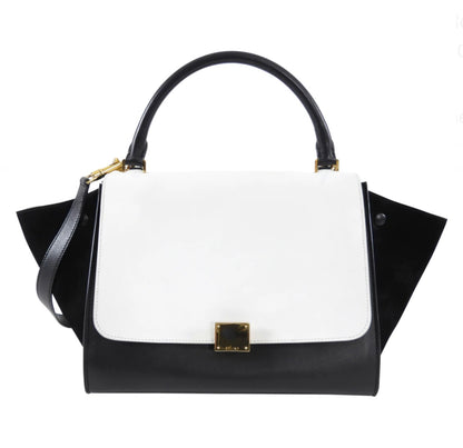 Black and White Medium Trapeze Two Way Bag