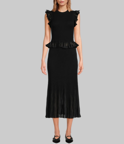 ULLA JOHNSON Vera Rib-Knit Midi Skirt - Size M