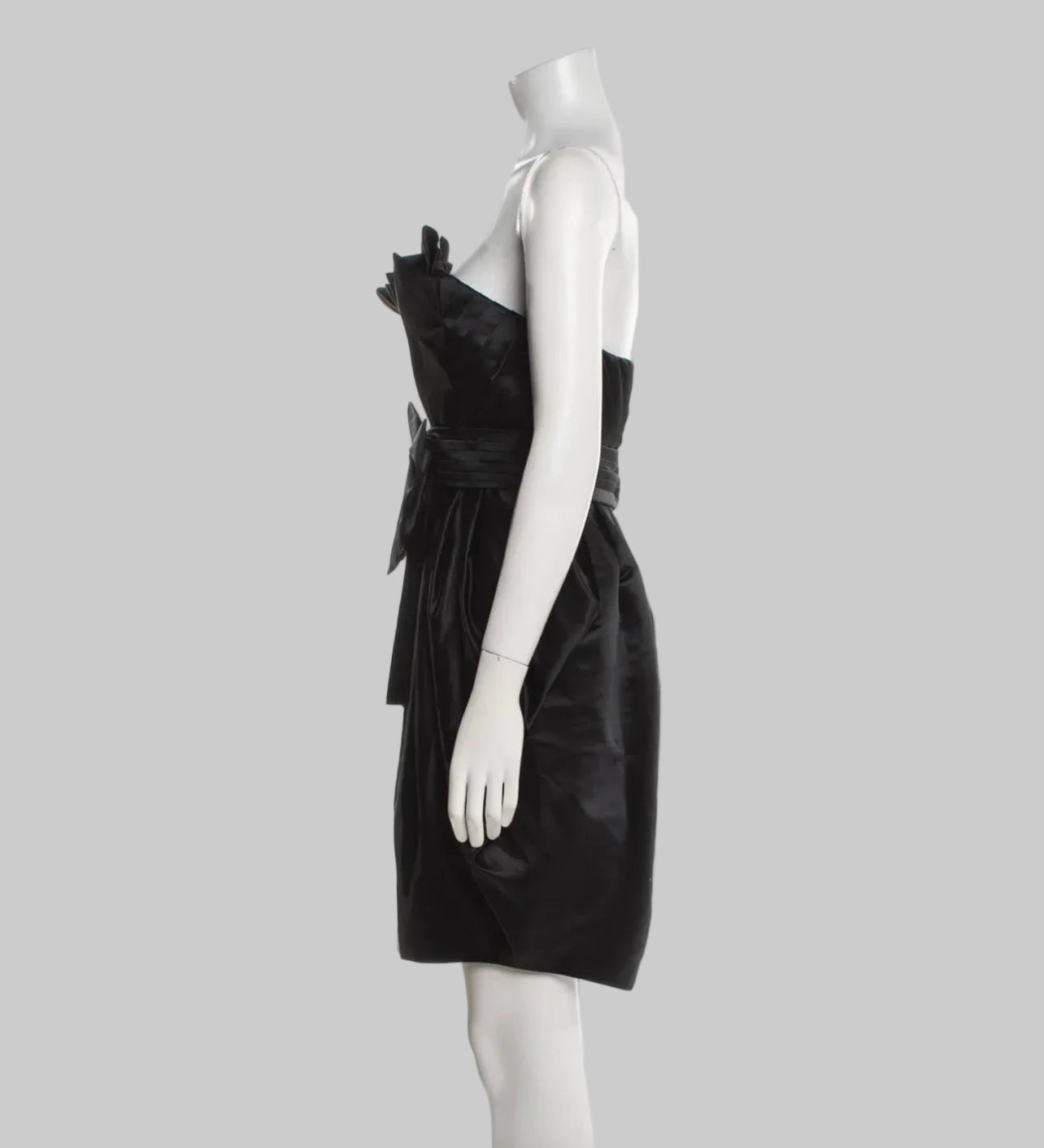 GIAMBATTISTA VALLI Black Satin Bow Dress
