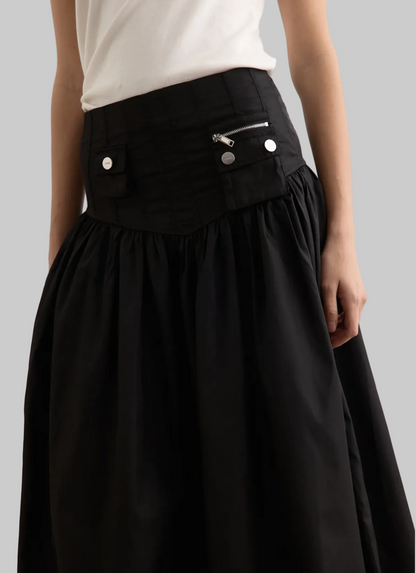 GANNI Duchesse Nylon Long Pocket Skirt - Size S