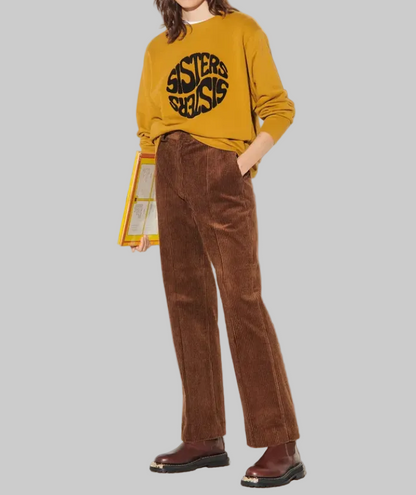 SANDRO Brown Straight Cut Cord Pants - Size S
