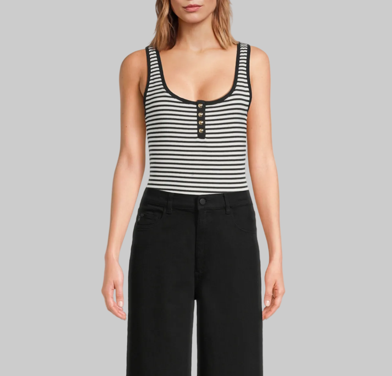 ANINE BING Alessia Tank Top In Stripe Print - Size S