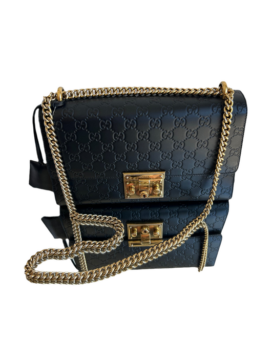 GUCCI Guccissima Padlock Shoulder Bag