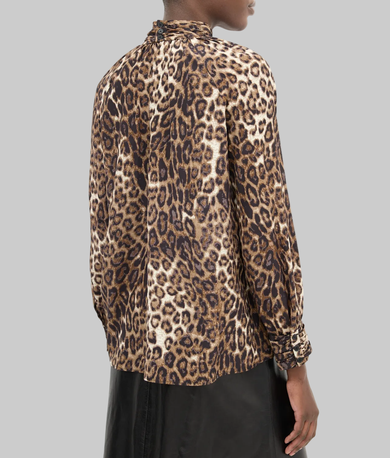 NILI LOTAN Silk Leopard Blouse - Size L