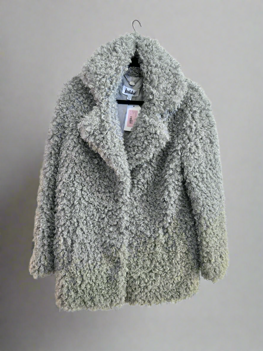 JAKKE Grey Sherpa Jacket - Size 8