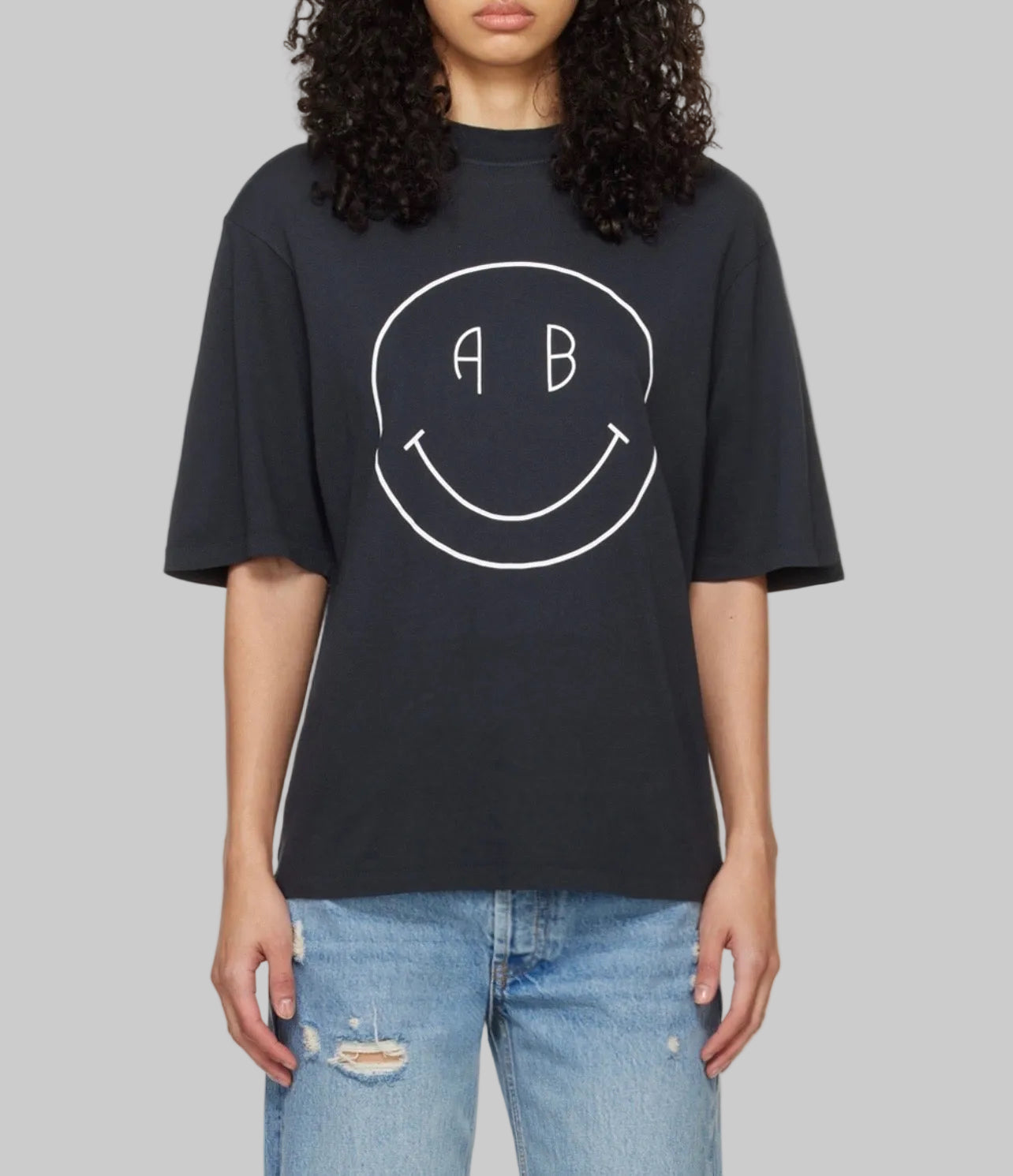 ANINE BING Avi Tee Smiley - Size xs