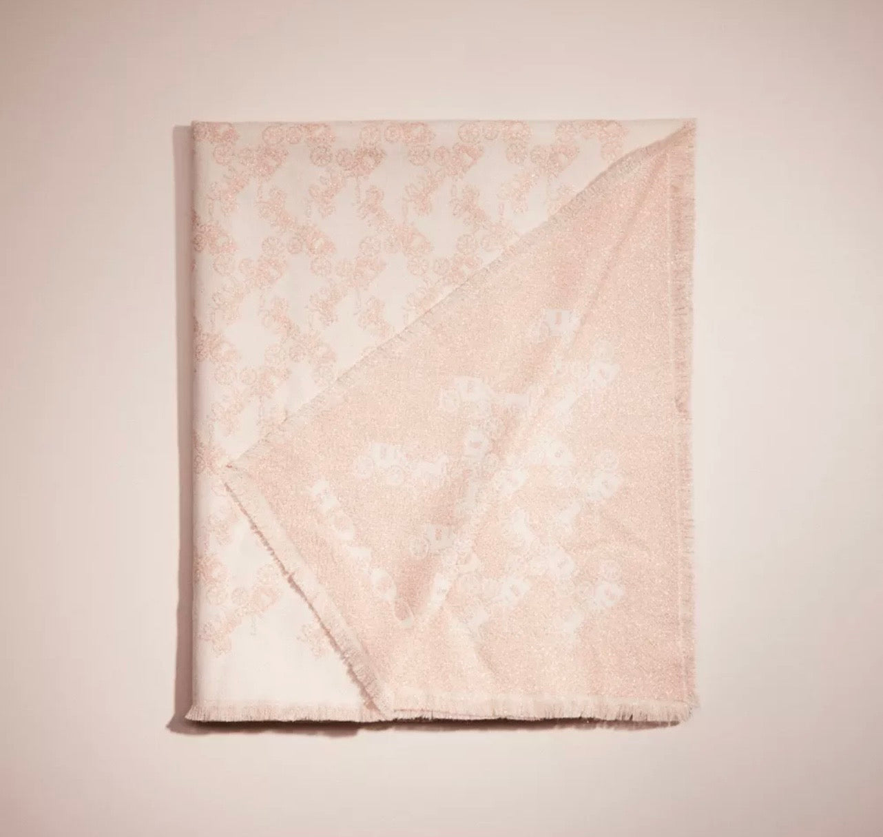 COACH Horse & Carriage Pink Print Shawl