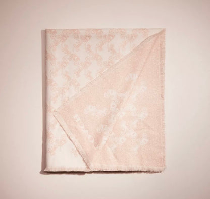 COACH Horse & Carriage Pink Print Shawl