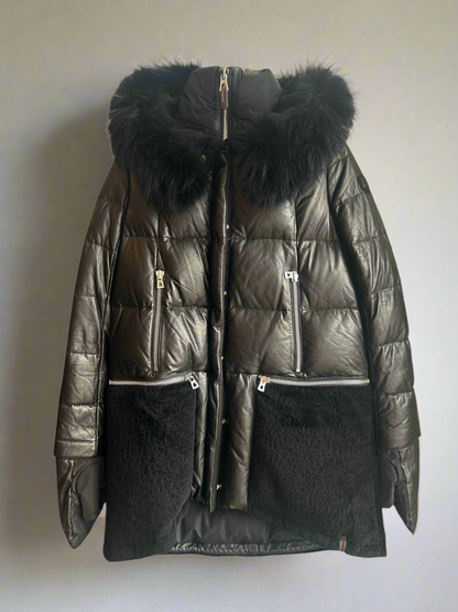 RUDSAK Black Raccoon Trim Parka - Size Small