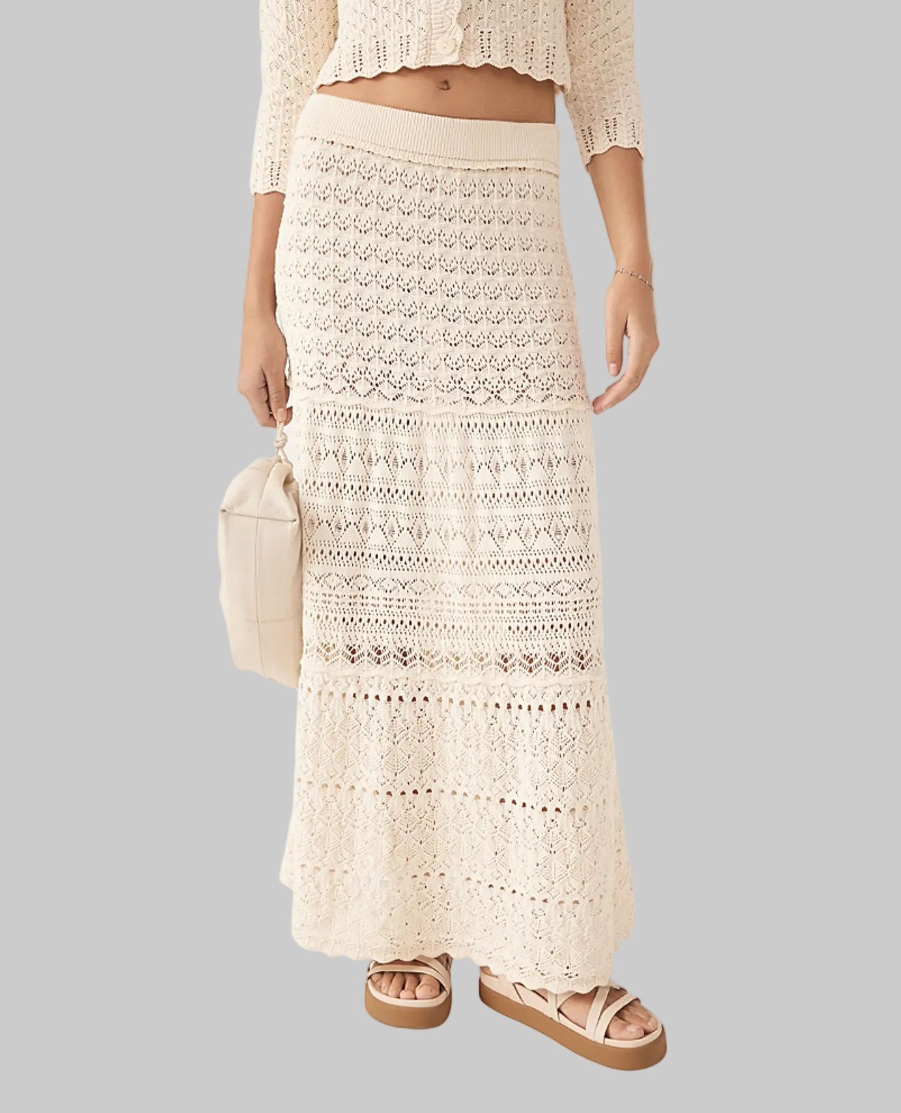 BA&SH Jupe Josh Crochet Maxi Skirt - Size M