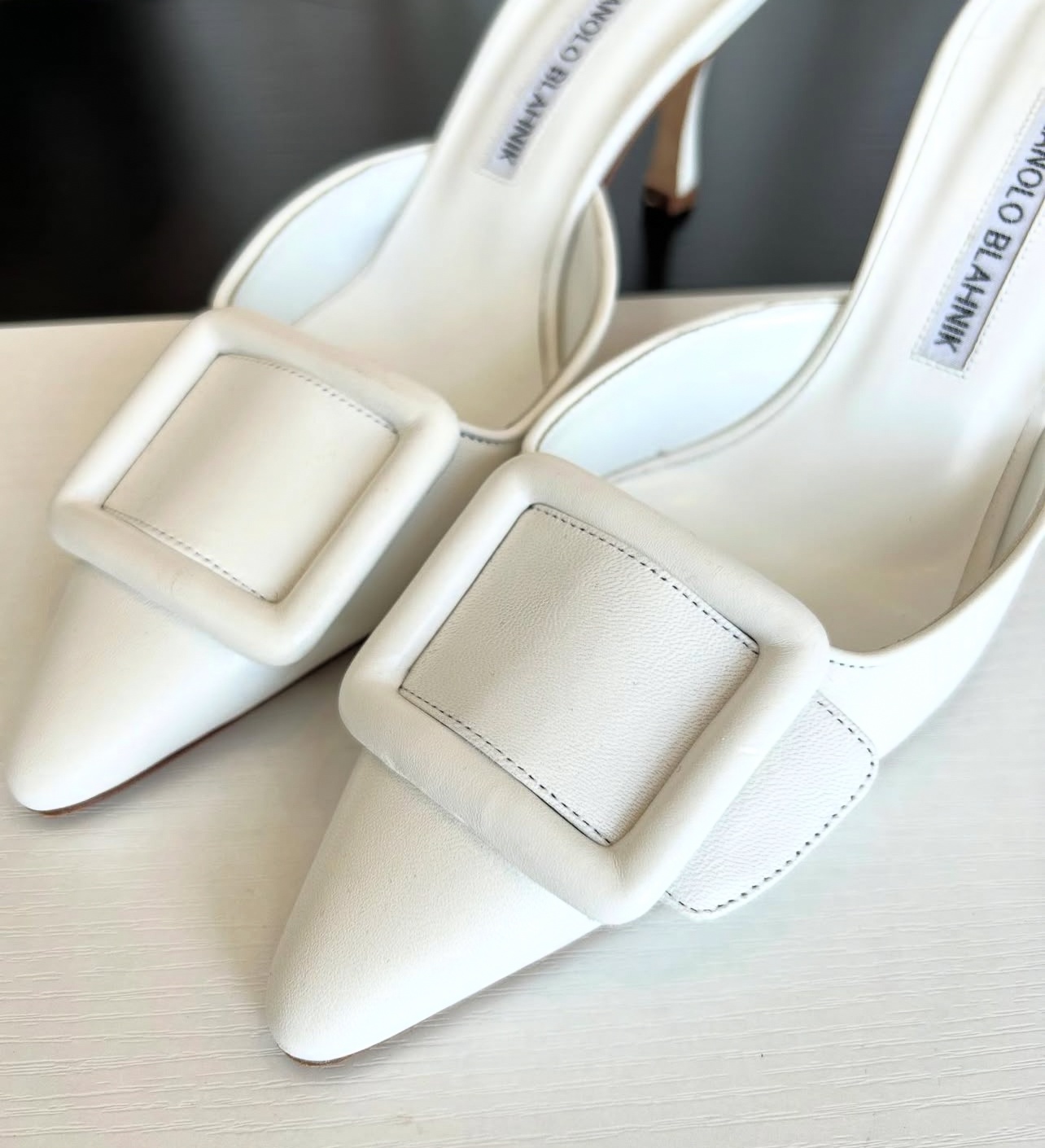 MANOLO BLAHNIK Maysale 50 Buckled Mules - Size 38