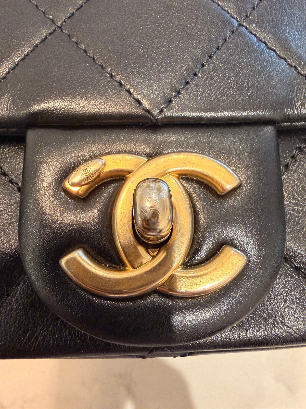 CHANEL 2020 Mini Crystals Pearl Chain Quilted Lambskin Flap Bag