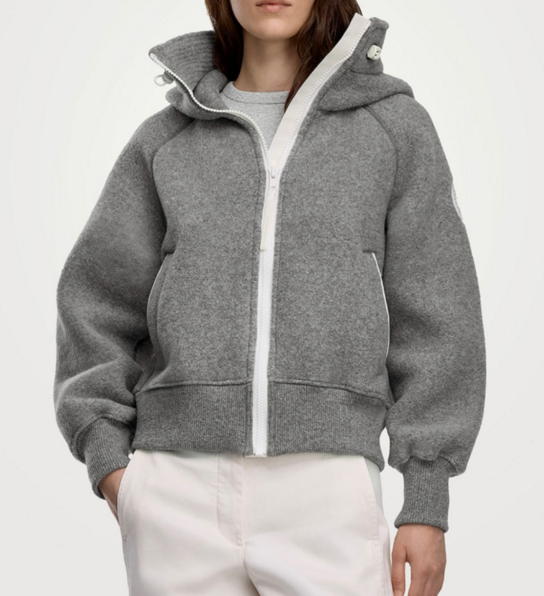 CANADA GOOSE Grey Chiliwack Fleece Bomber - Size XL