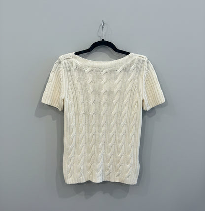 MAX MARA Cream Linen Cable Knit Sweater - Size M