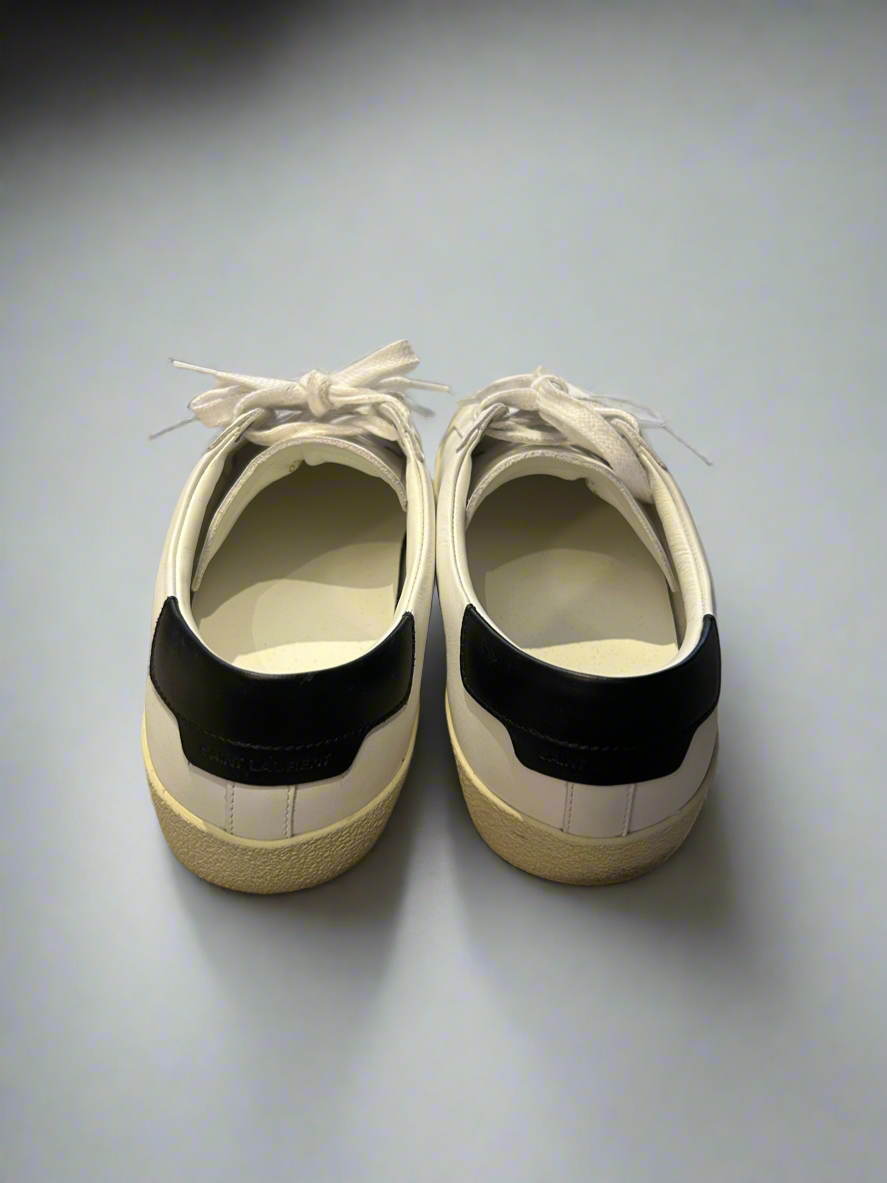 SAINT LAURENT White Embroidered Sneakers - Size 39