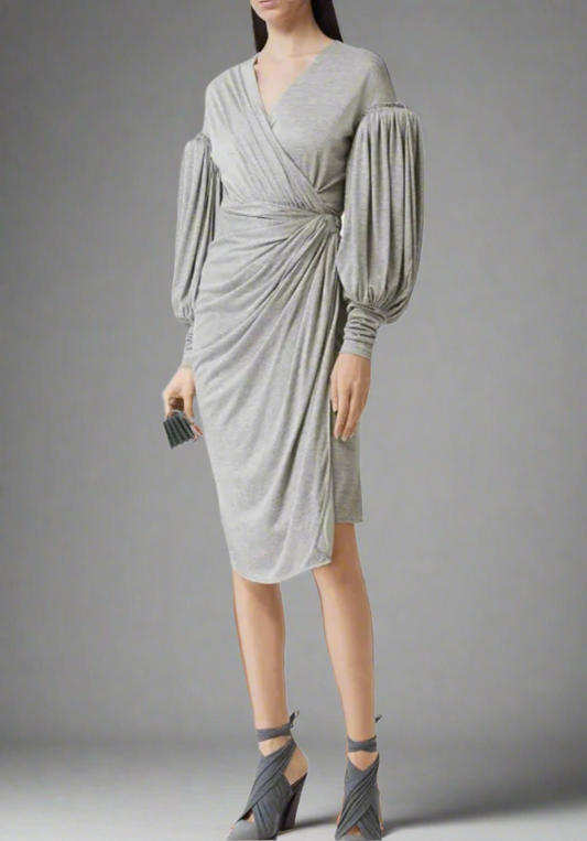 NEW* BURBERRY Draped Front Jersey Dress - Size 4