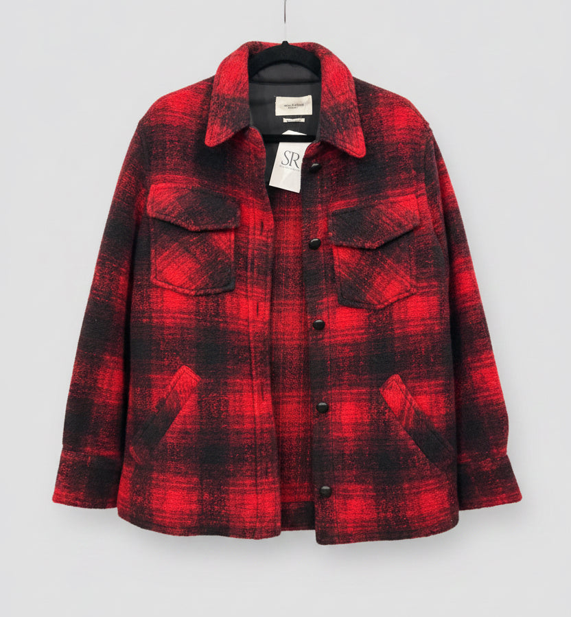 ISABEL MARANT ETOILE Black and Red Wool Gast Jacket - Size S