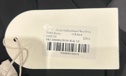 NEW* MESHKI Giulia Chiffon Draped Maxi Dress - Size XS