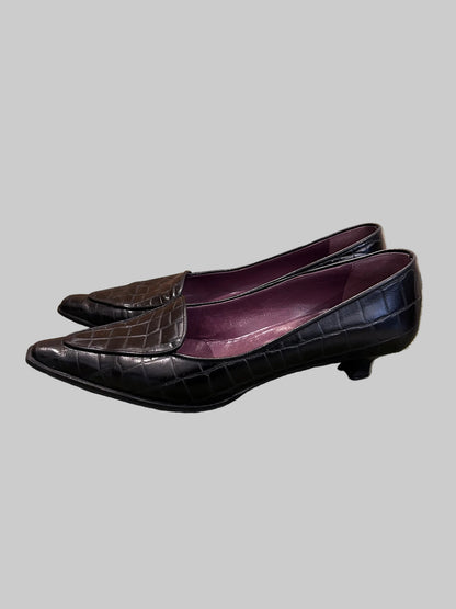 MAX MARA Vintage Croc Kitten Heels - Size 38