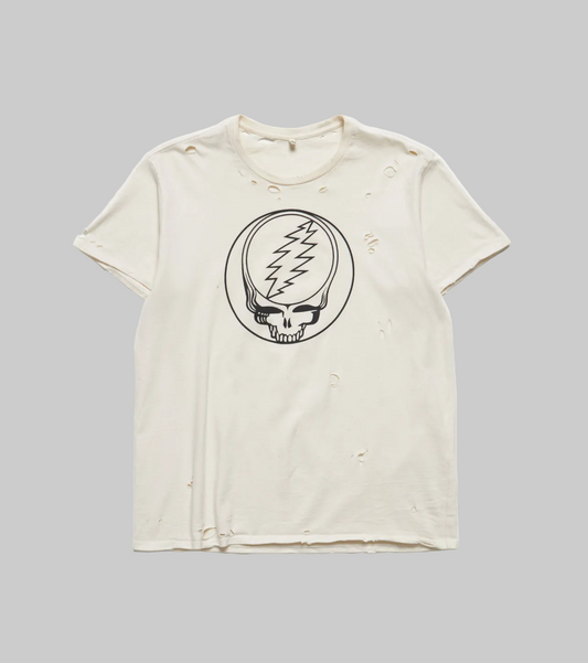 R13 Ragged Skull Print T-Shirt - Size M
