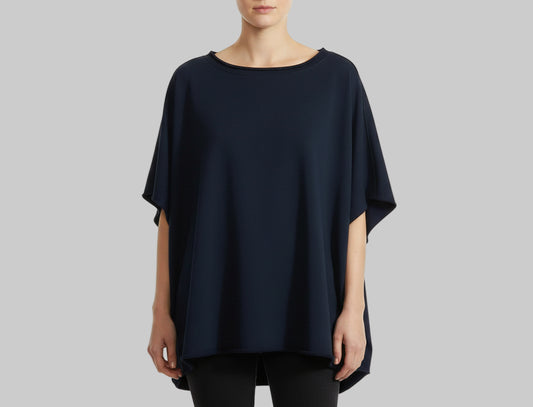 FRANK & EILEEN Navy Olive Capelet Top - OS