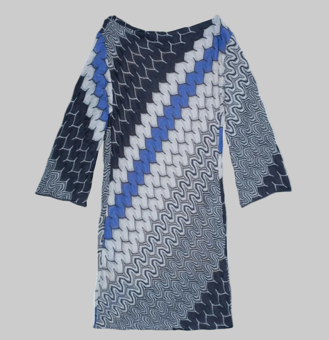 MISSONI Long Sleeve Patterned Dress - Size 40
