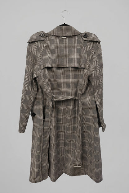 TWINSET Plaid Mid-length Trench - Size S