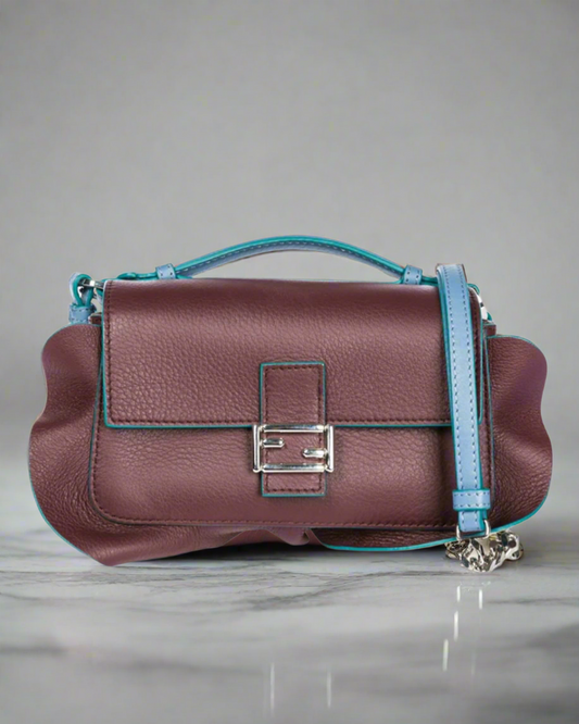 FENDI Doppia Micro Baguette Leather Bag