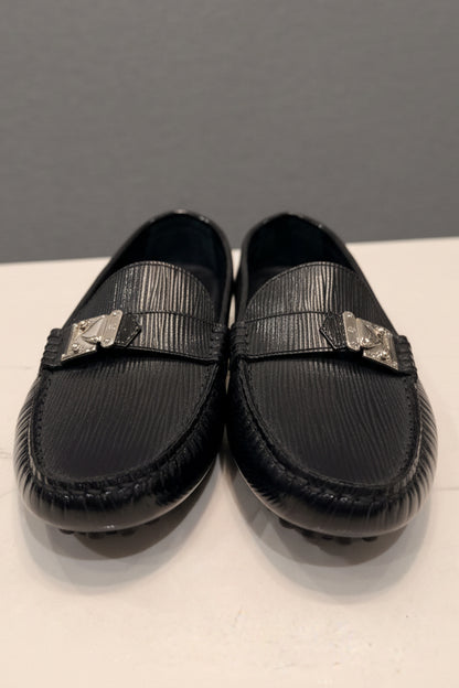 LOUIS VUITTON Black Epi Leather Loafers - Size 37