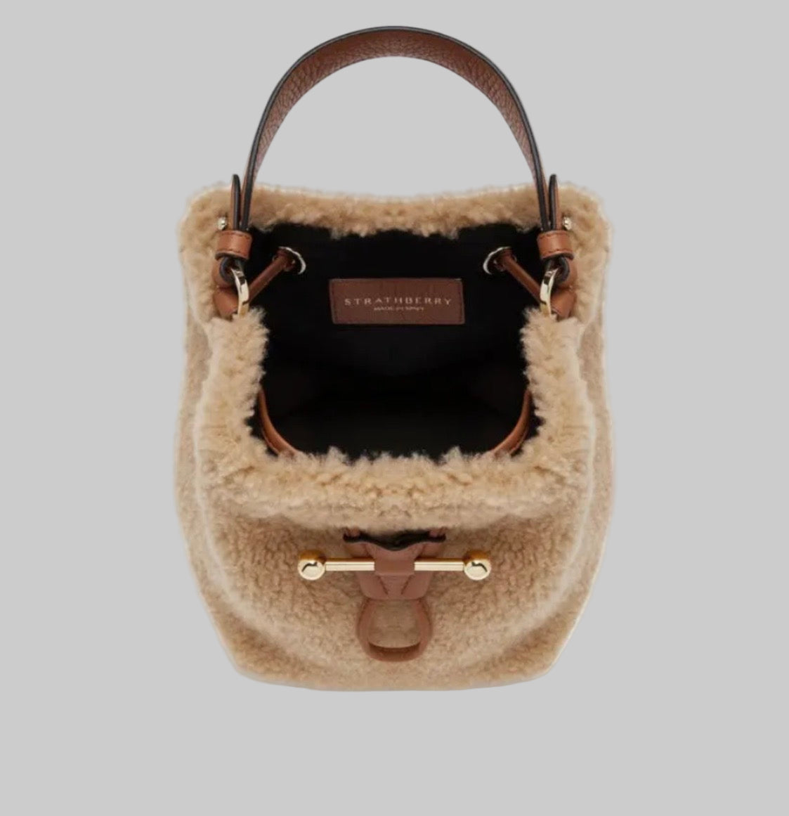 STRATHBERRY Lana Osette Shearling Bucket Bag