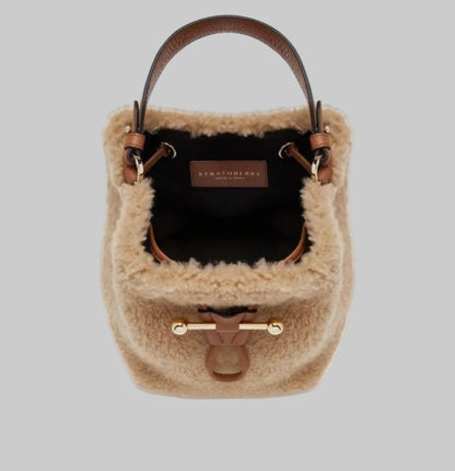 STRATHBERRY Lana Osette Shearling Bucket Bag