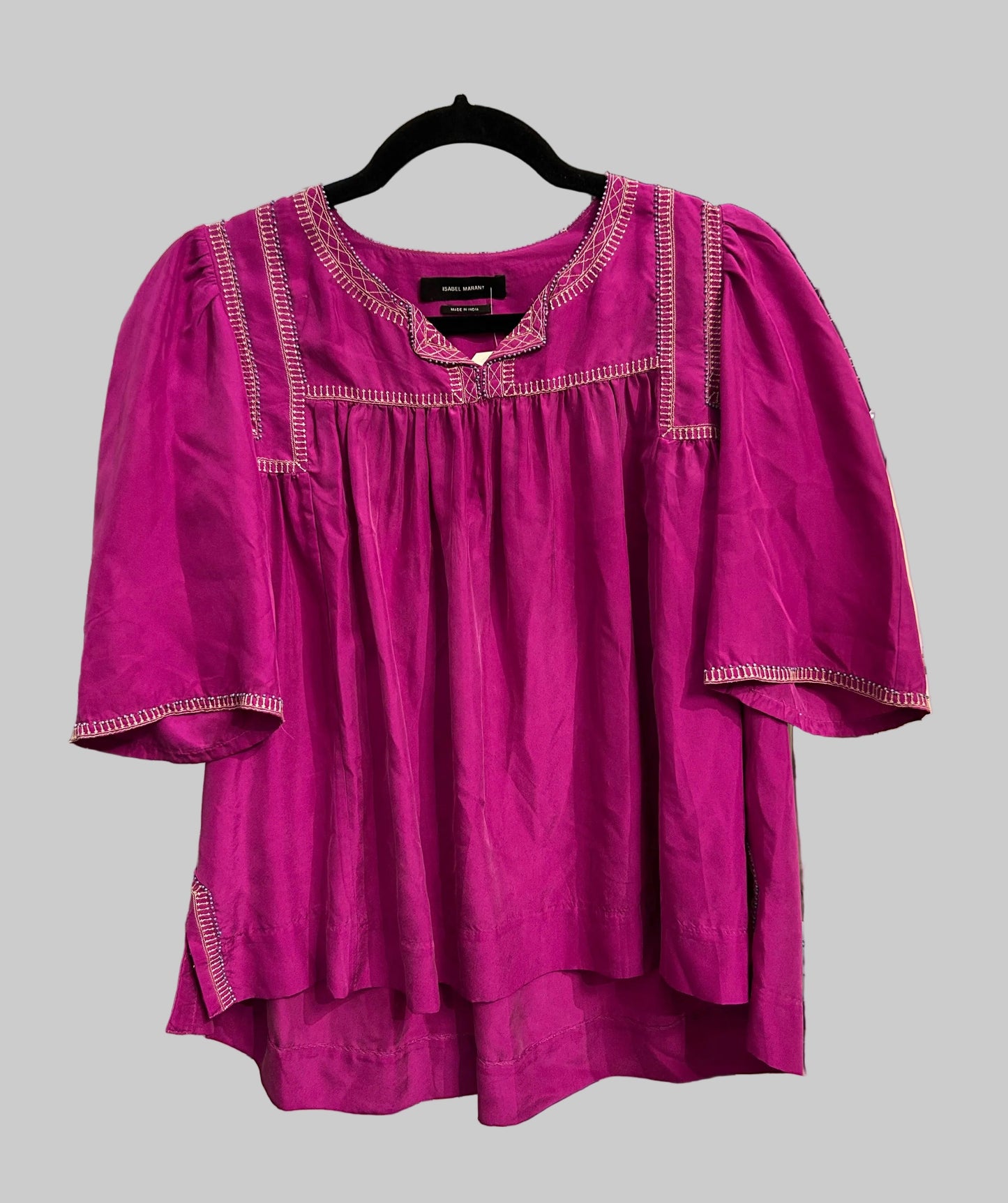 ISABEL MARANT Silk Embroidered Blouse - Size 40