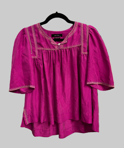 ISABEL MARANT Silk Embroidered Blouse - Size 40