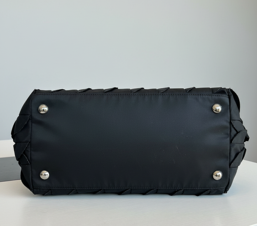 PRADA Tessuto Ruffle Top Handle