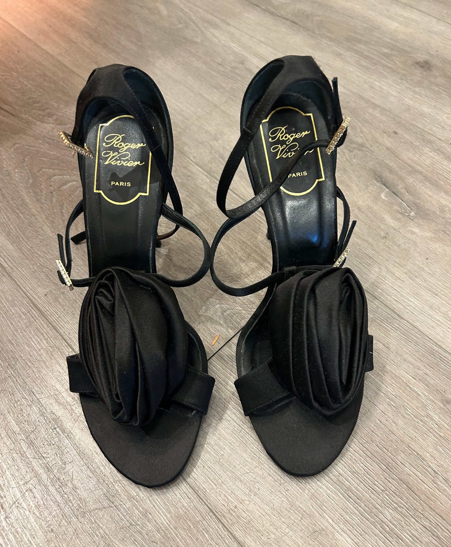 ROGER VIVIER Satin Rose Heels - Size 38.5