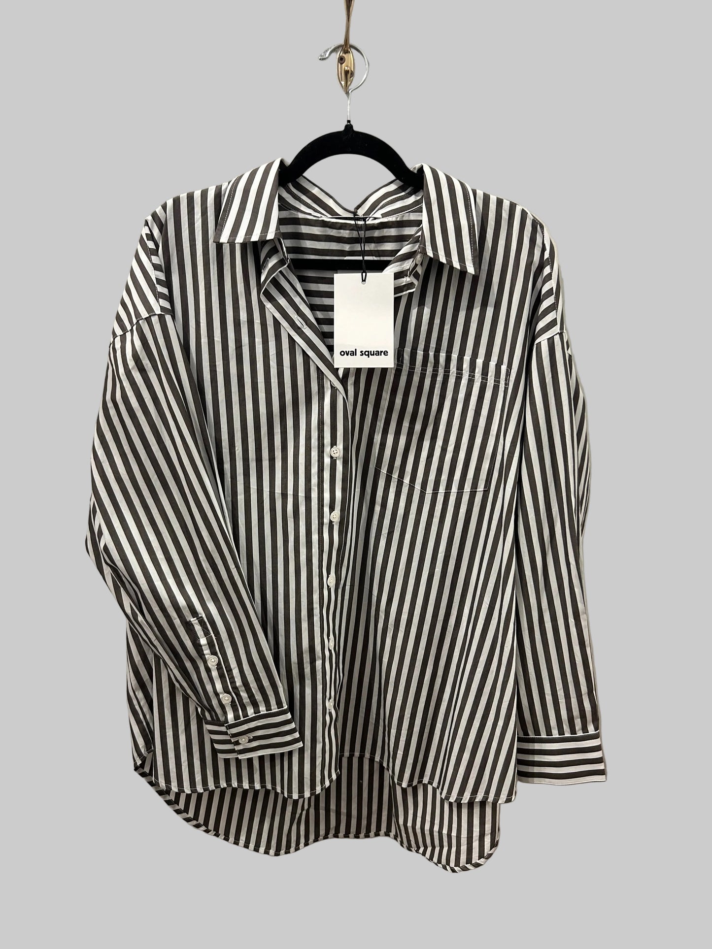 NEW*OVAL SQUARE Striped Button Up - Size M