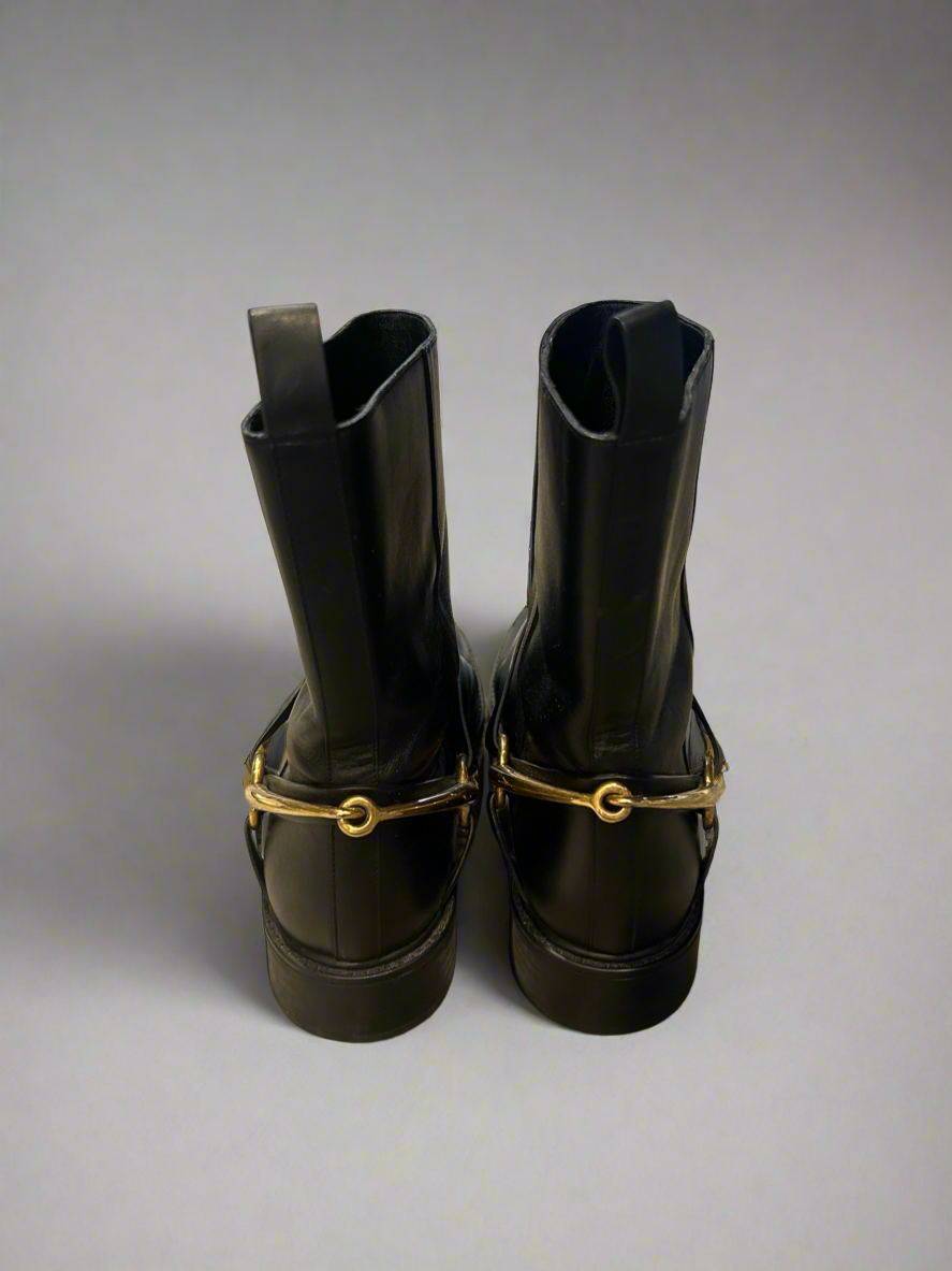 GUCCI Horsebit Moto Boots - Size 37