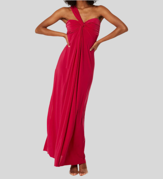 MISA Pink One Shoulder Gown - Size xs