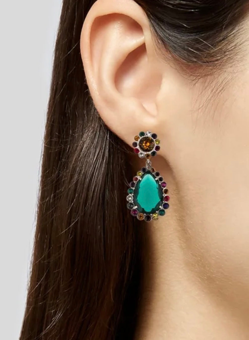 MIU MIU Clip On Rhinestone Earrings