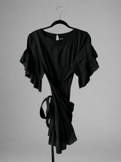 ISABEL MARANT ETOILE Tie Ruffle Mini Dress - Size 38