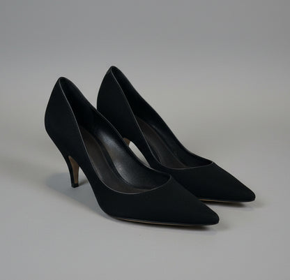 THE ROW Black Satin Distressed Pump - Size 36