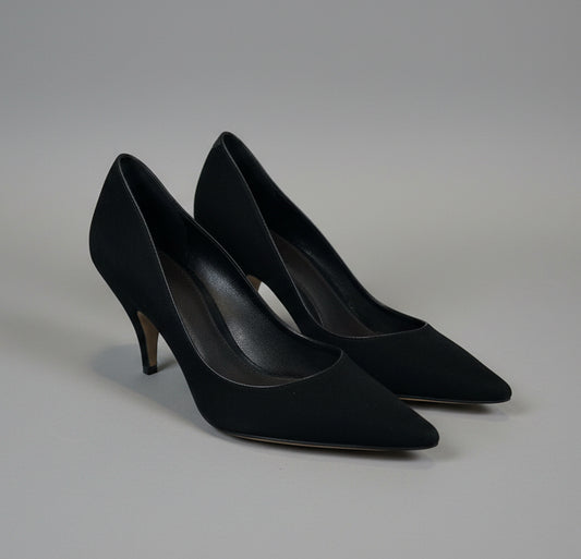 THE ROW Black Satin Distressed Pump - Size 36