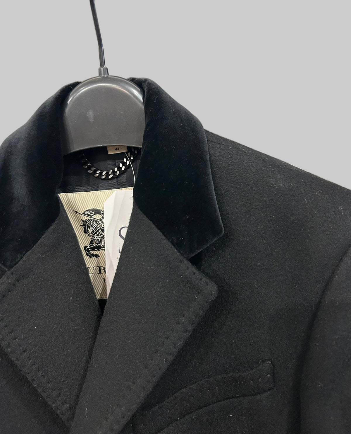 BURBERRY Black Wool & Cashmere Coat - Size 44 (xs)