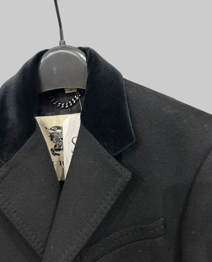BURBERRY Black Wool & Cashmere Coat - Size 44 (xs)