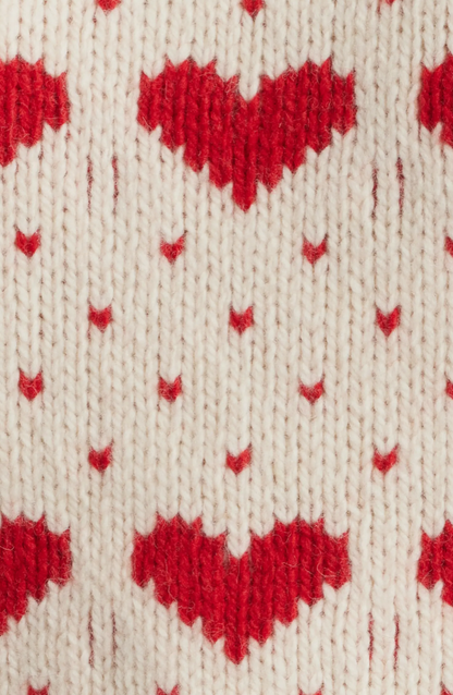 NEW* THE GREAT The Intarsia Heart Wool Blend Sweater - Size L