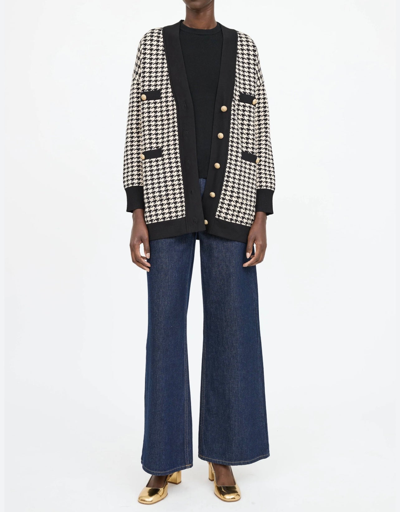 NEW* SANDRO Houndstooth Cardigan - Size S