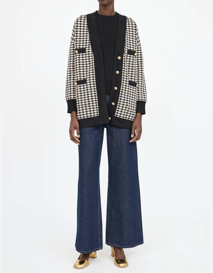 NEW* SANDRO Houndstooth Cardigan - Size S