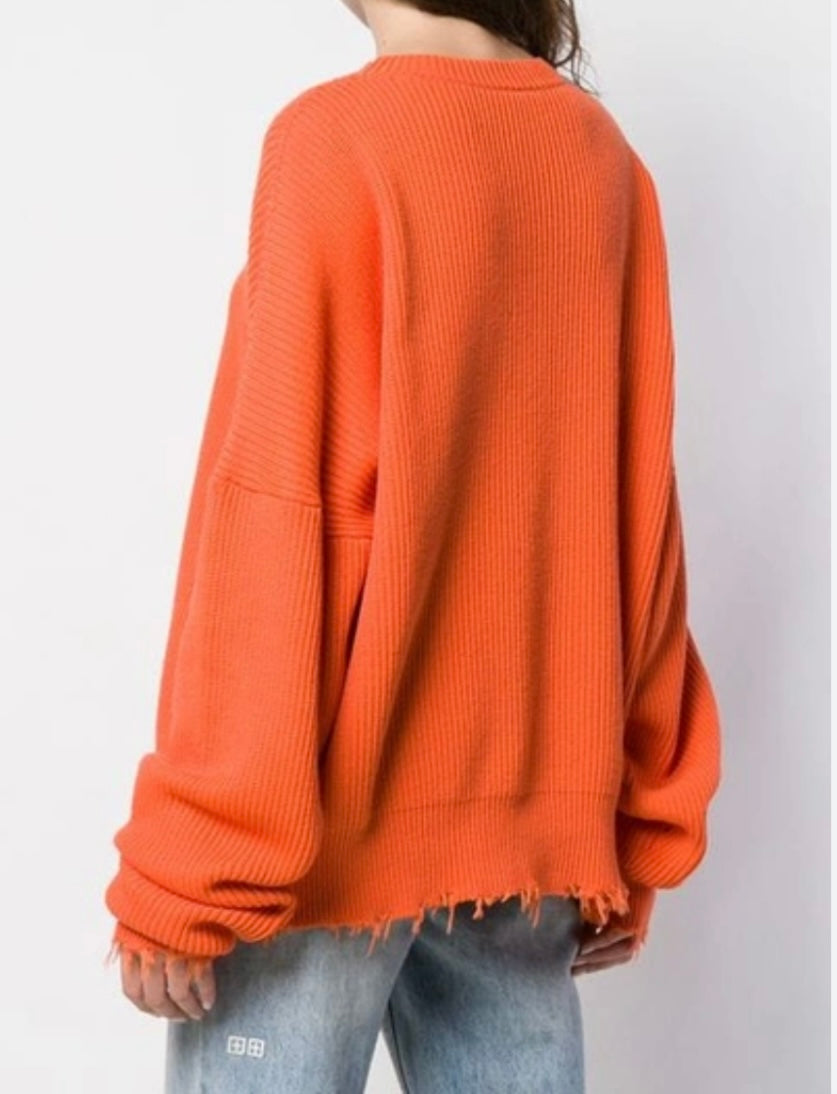 Unravel Rib Oversized Crew - Size XS