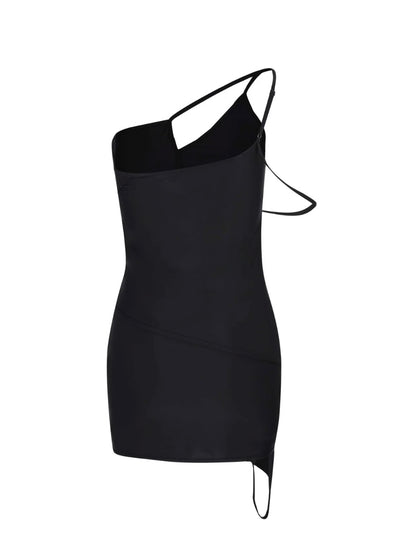 Balenciaga Asymmetric Cross-Strap Sleeveless Mini Dress - Size Small